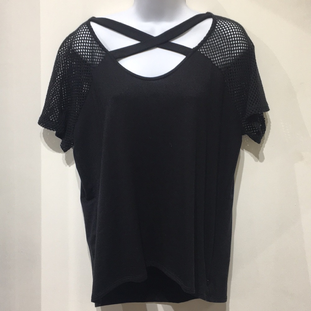 🌸NEW ITEM- Red Haute brand mesh sleeve top